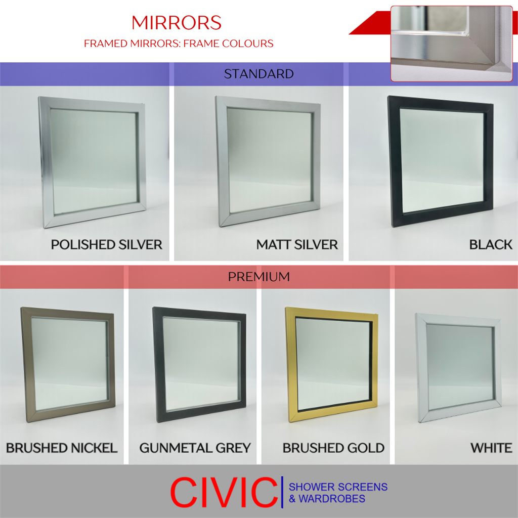 FRAMED MIRRORS Colour Options
