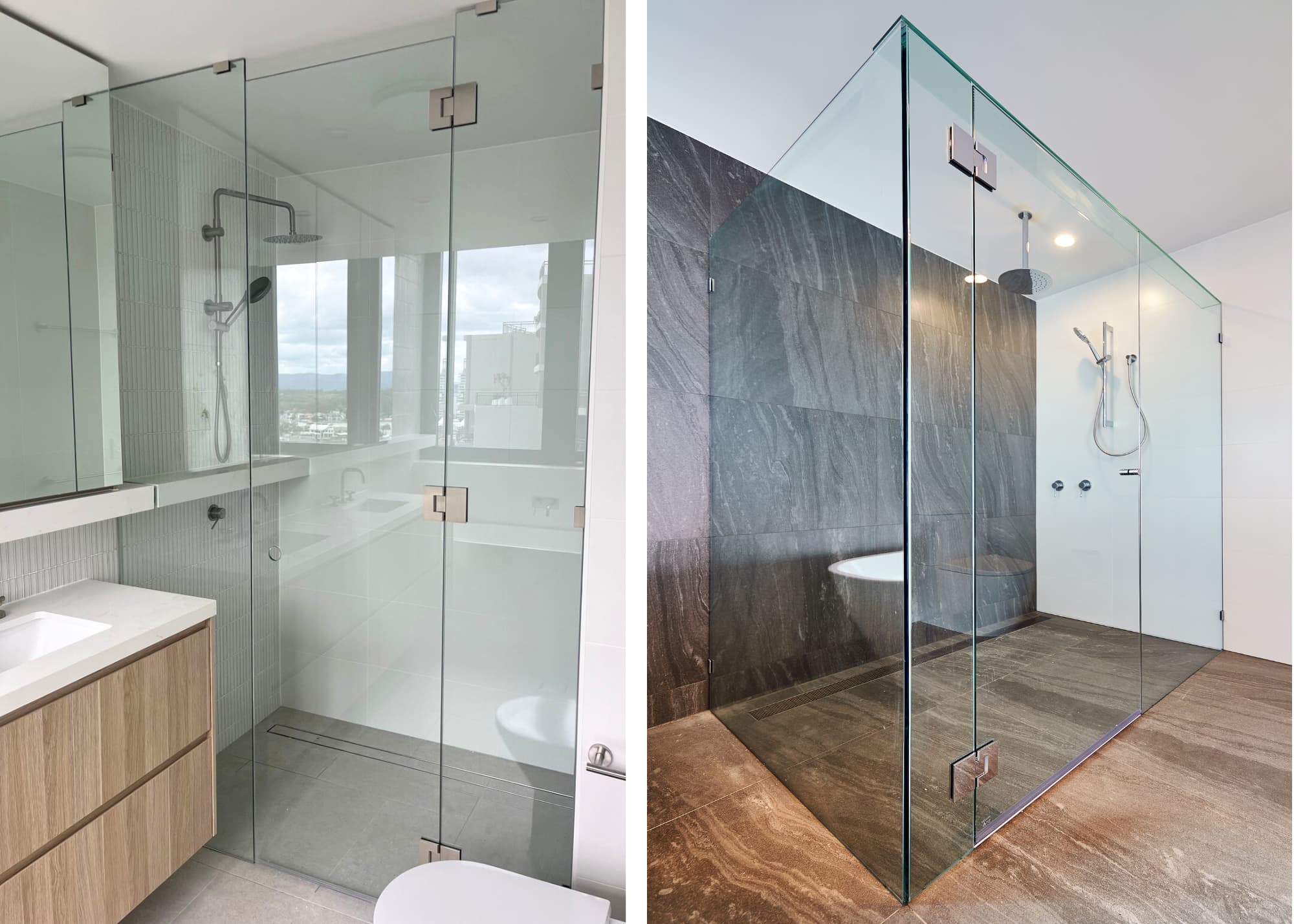 Frameless Hinged Shower Screens