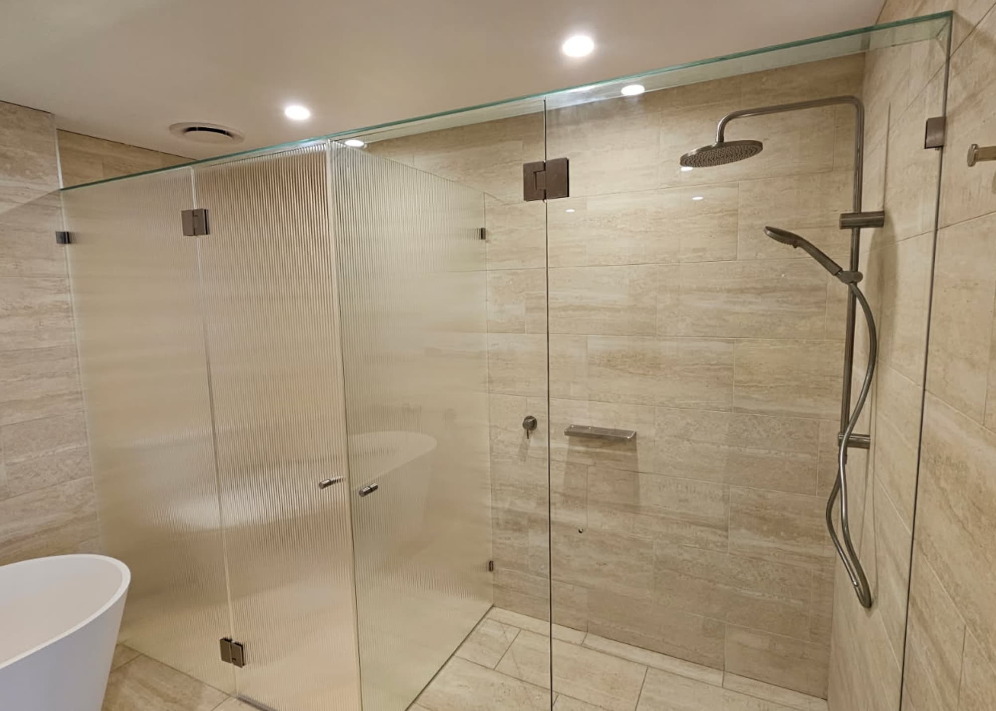 Frameless Hinged Shower Screens