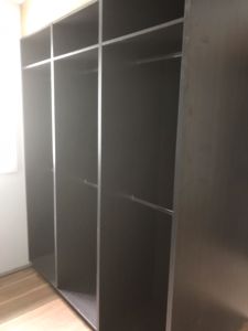 Built-In-Wardrobe-Colour-Board-Shelving-Chrome-Hanging-Rods