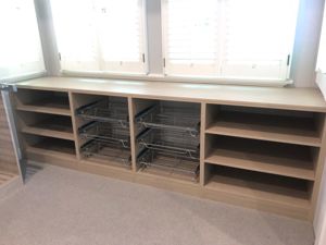 Polytec-Coastal-Oak-Matt-Colour-Board-Shelving-with-Pull-Out-Shoe-Racks