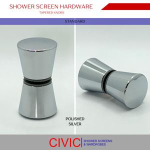 ShowerScreenHardware-TaperedKnobs_Polished_Silver