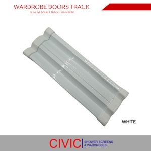 WardrobeDoorsTrack-SlimlineDoubleTrackWhite