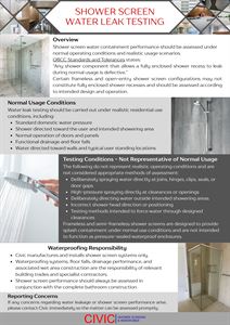 Shower Screen Water Leak Testing