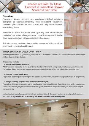 Causes of Glass-to-Glass Contact in Frameless Shower Screens