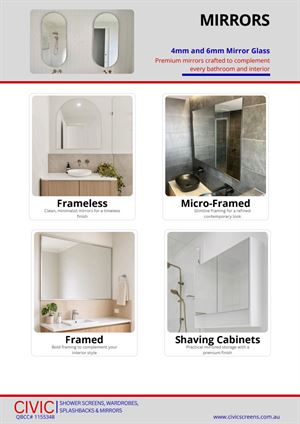 Styles and Colour Range: Mirrors