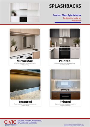 Styles and Colour Range: Splashbacks