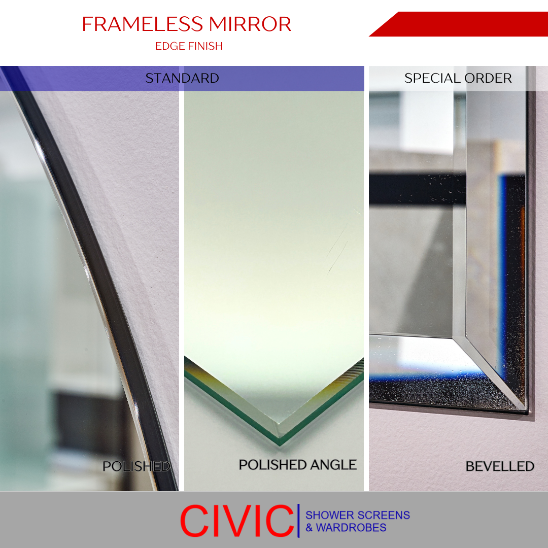FRAMELESS MIRROR EDGE FINISH