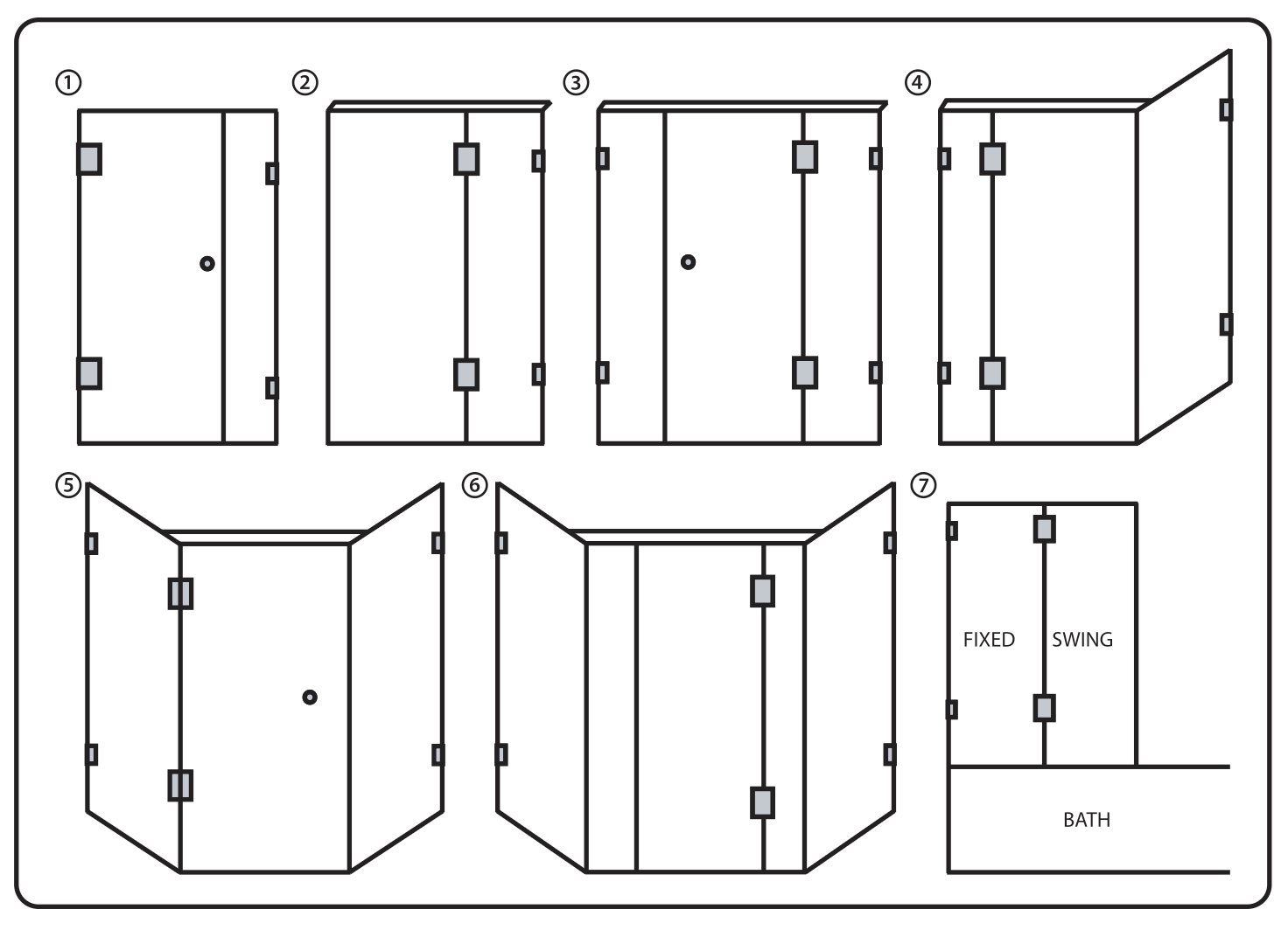 Shower Screens 10mm Configurations