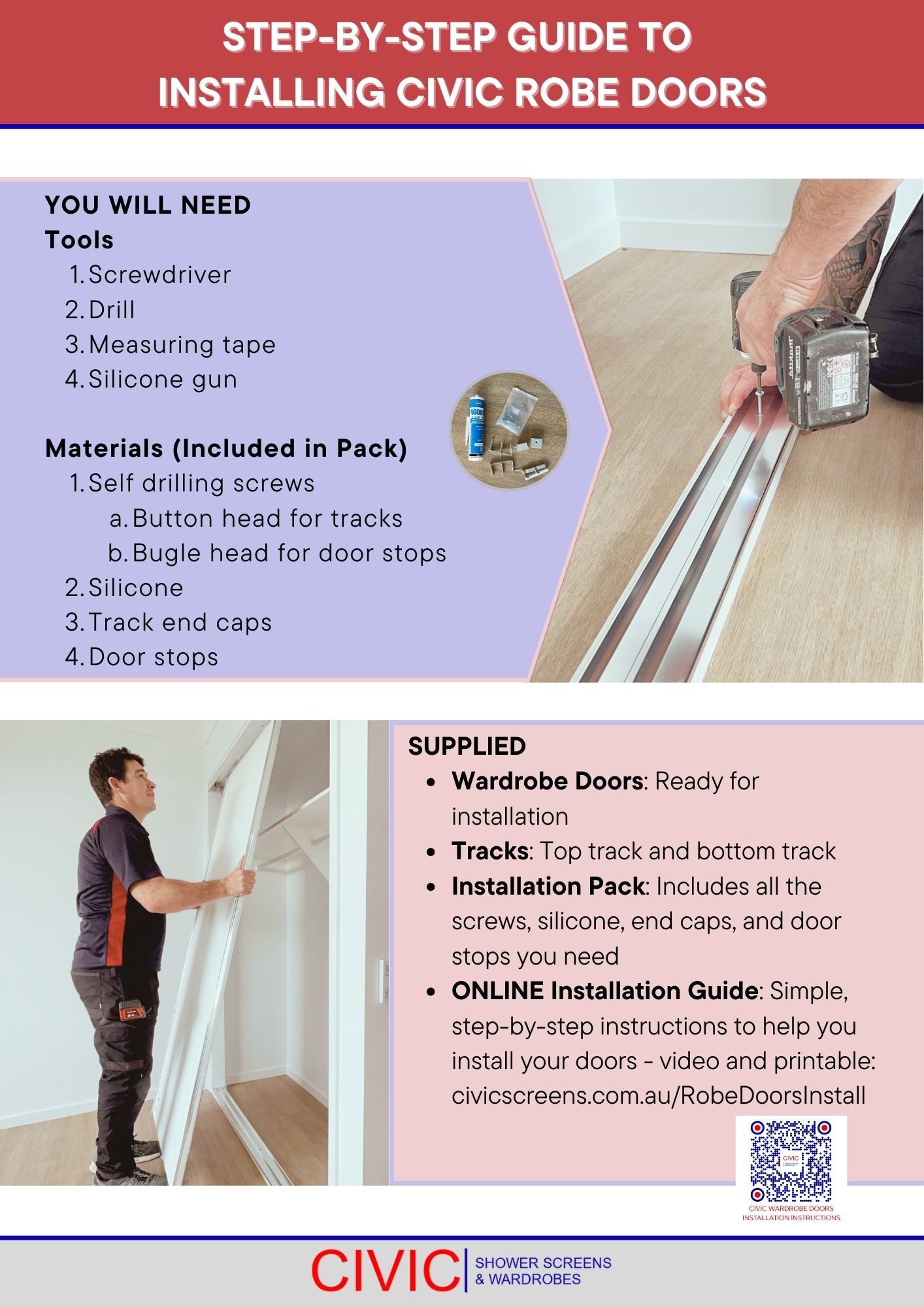 Step By Step Guide to Install Robe Doors